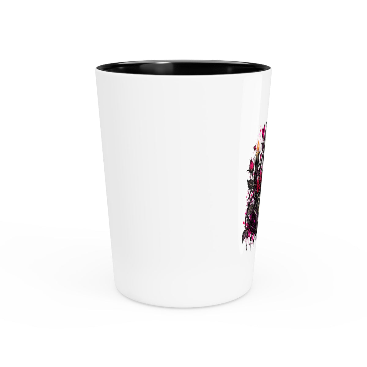 Karma’s Calling Shot Glass | Gothic Skull & Telephone Drinking Glass by Subbin4Sanity