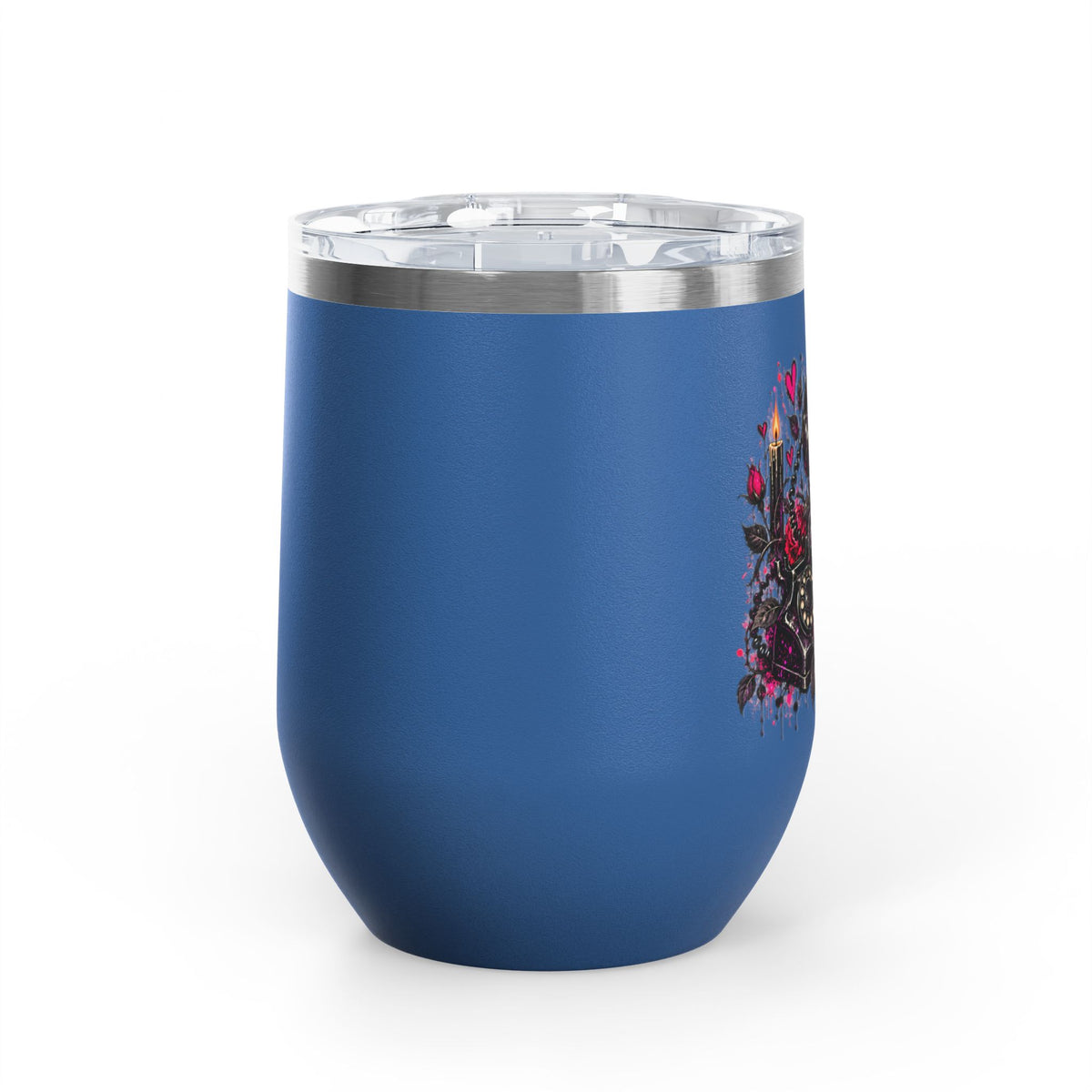 Karma’s Calling 12oz Wine Tumbler | Gothic Skull & Telephone Stainless Steel Cup by Subbin4Sanity