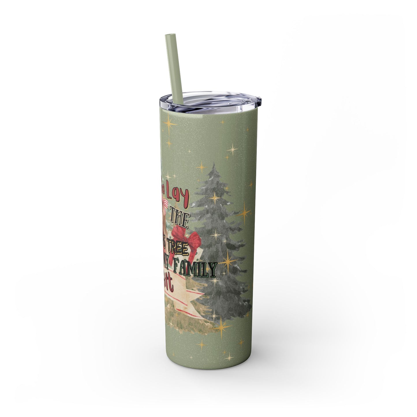 Christmas Skinny Tumbler with Straw, 20oz