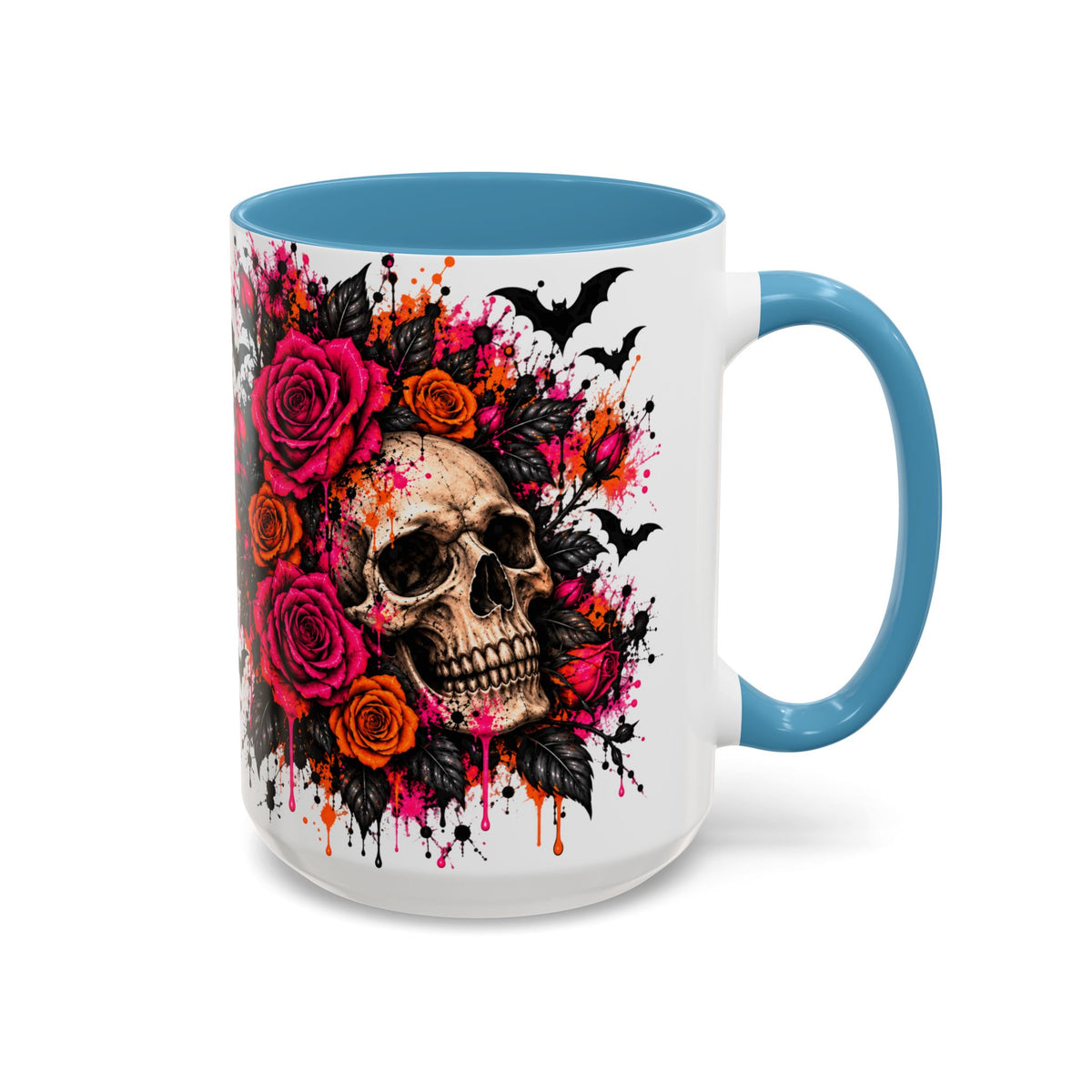 Deadly Blooms Coffee Mug | Gothic Floral Skull Ceramic Mug by Subbin4Sanity