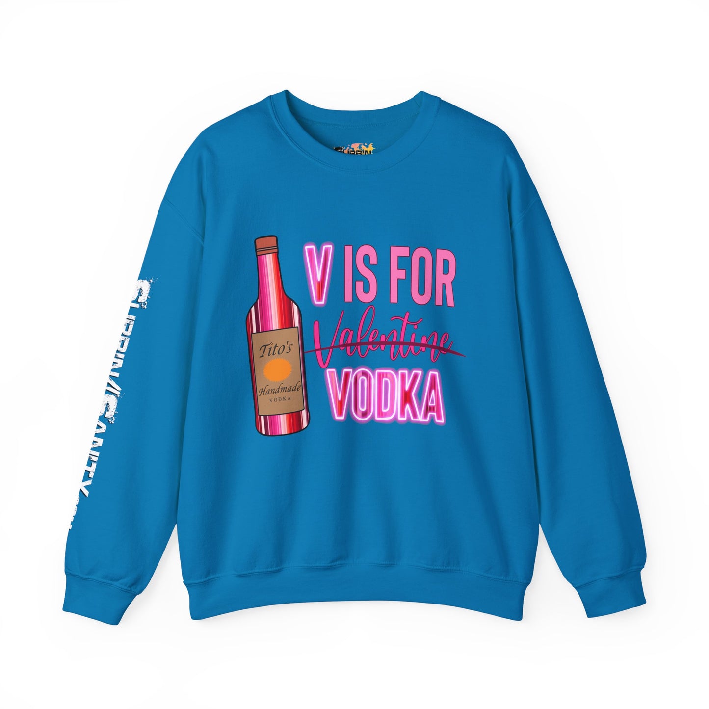 "V Is For Vodka" Valentine Sweatshirt — Cozy Valentine's Day Crewneck