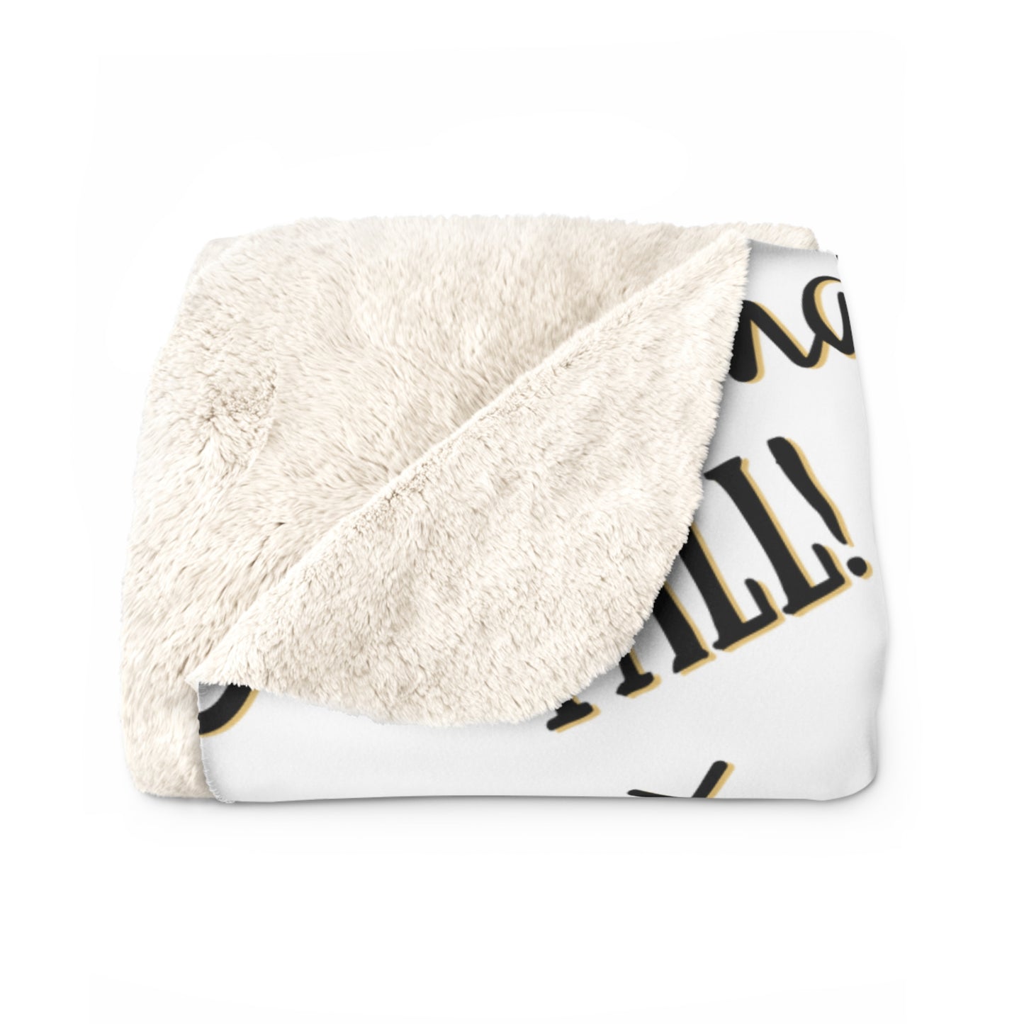 White Christmas sherpa fleece blanket with Merry Christmas Y’all pattern