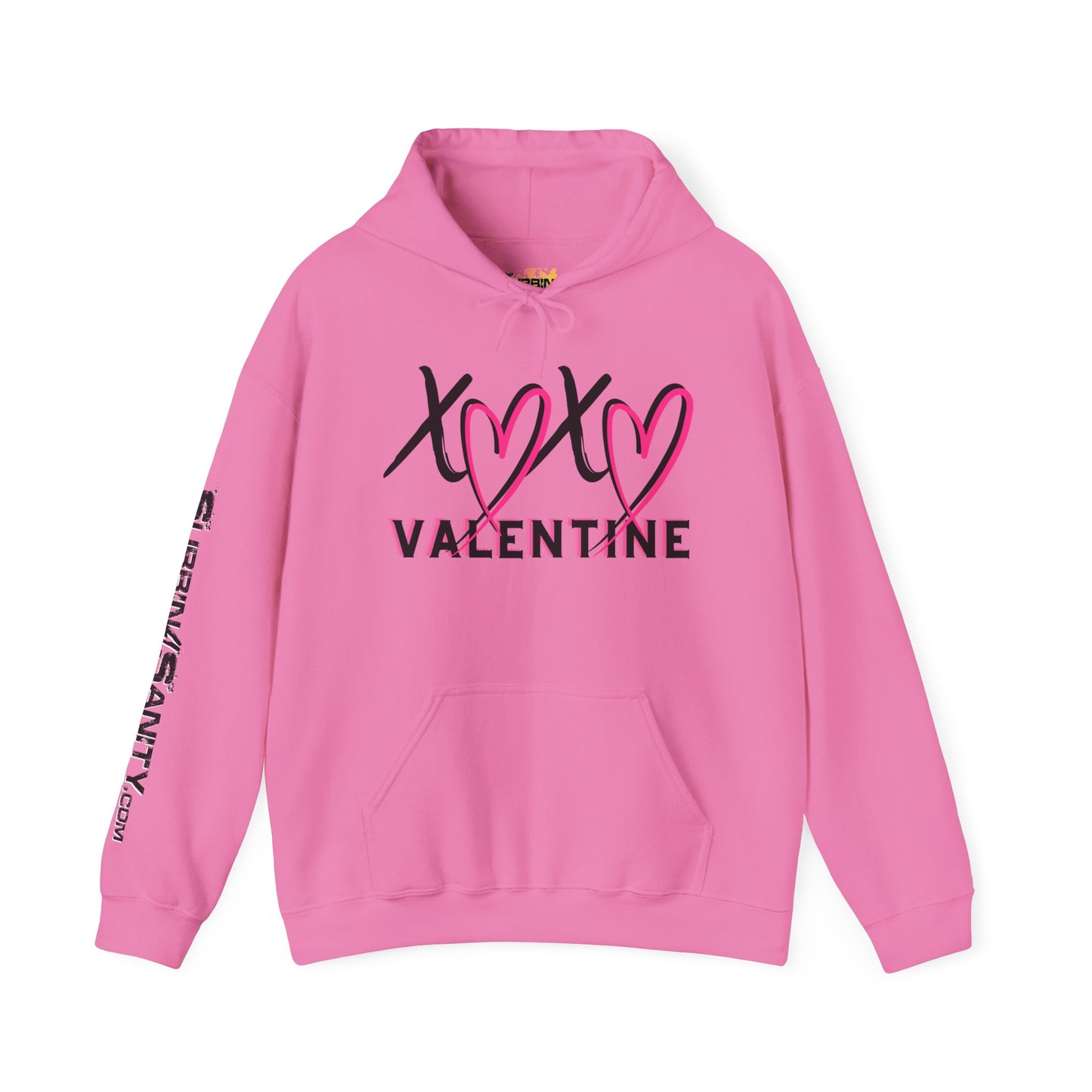 XOXO Valentine Hoodie | Cute Pink Heart Graphic Cozy Pullover by Subbin4Sanity
