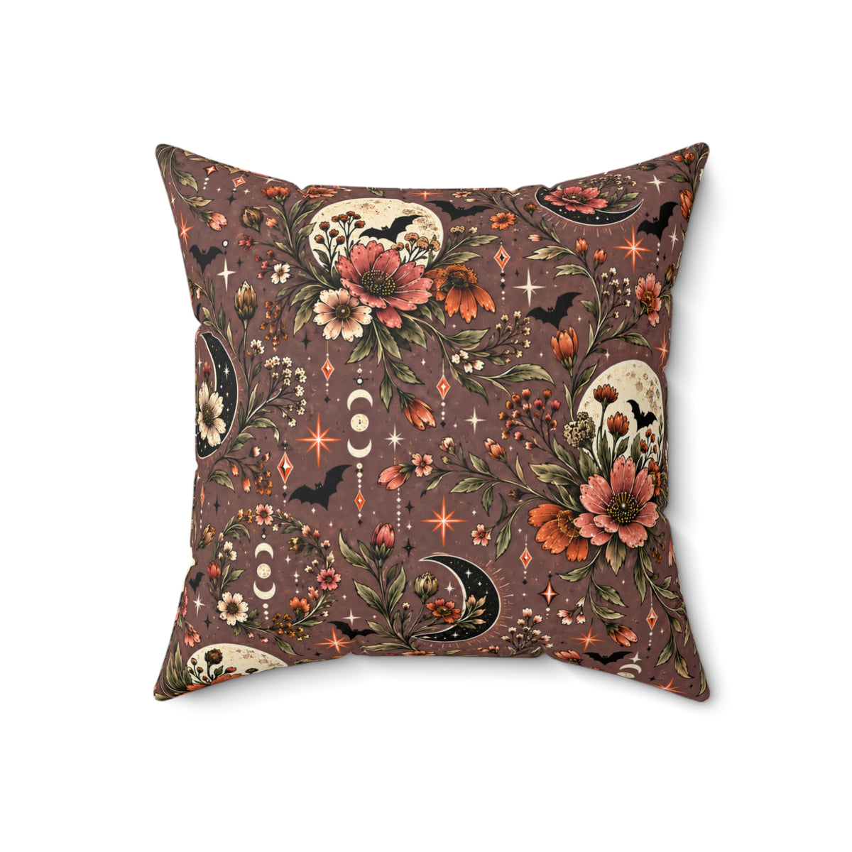 Made Of Moonlight And Wildflowers + Midnight Wildflowers Double-Sided Pillowcase & Insert | Boho Halloween Decor by Subbin4Sanity