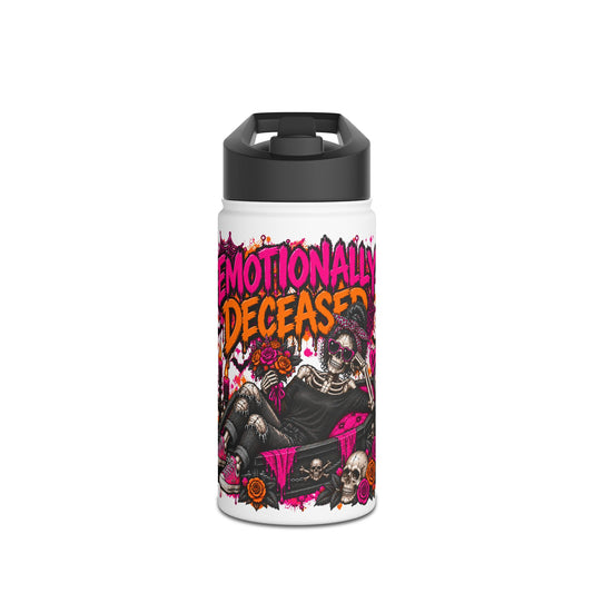 Emotionally Deceased Stainless Steel Water Bottle | Sarcastic Gothic Insulated Bottle by Subbin4Sanity
