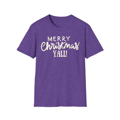 Merry Christmas Y’all Text Graphic T-Shirt | Southern Holiday Tee by Subbin4Sanity