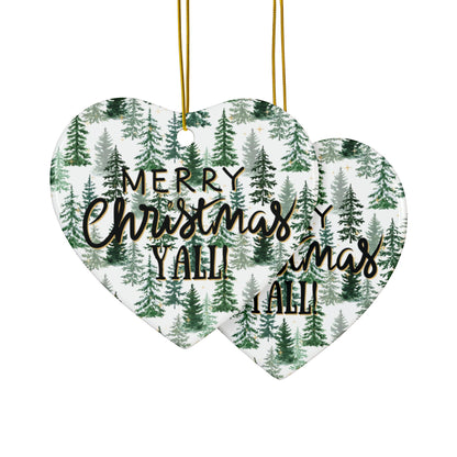 Merry Christmas Y’all Ceramic Ornament | Southern Holiday Tree Decor & Festive Keepsake by Subbin4Sanity