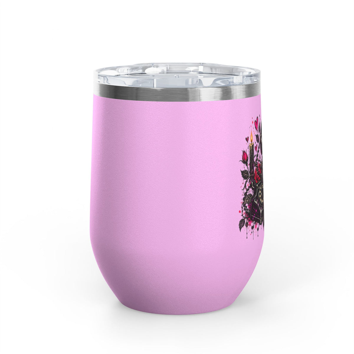 Karma’s Calling 12oz Wine Tumbler | Gothic Skull & Telephone Stainless Steel Cup by Subbin4Sanity