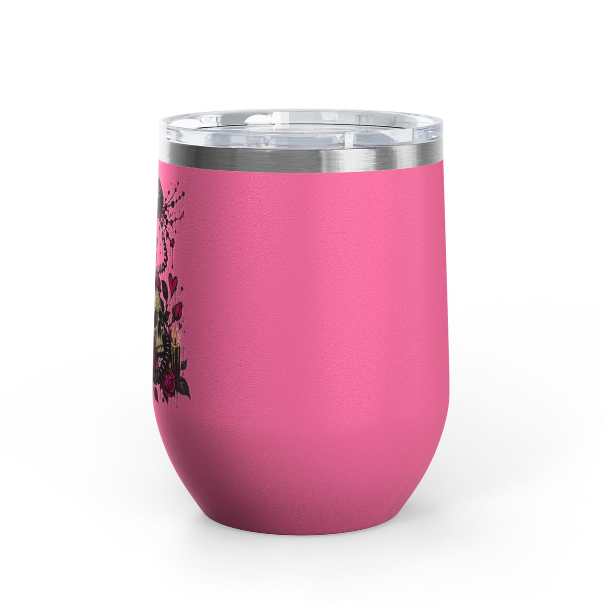 Karma’s Calling 12oz Wine Tumbler | Gothic Skull & Telephone Stainless Steel Cup by Subbin4Sanity
