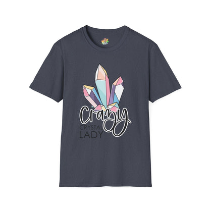 Crazy Crystal Lady Graphic T-Shirt | Funny Witchy Statement Tee by Subbin4Sanity