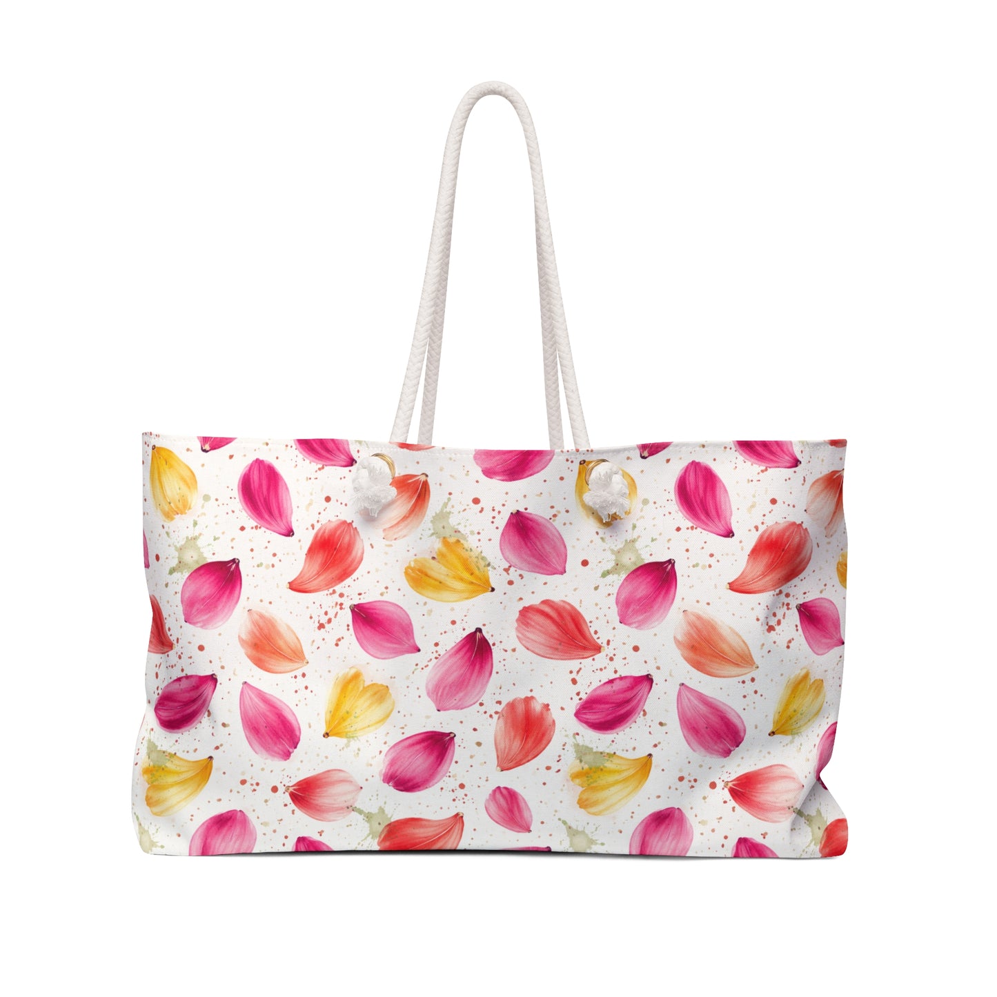 Watercolor Spring Petals Pattern – Splatter Bloom Collection – Weekender Travel Tote Bag