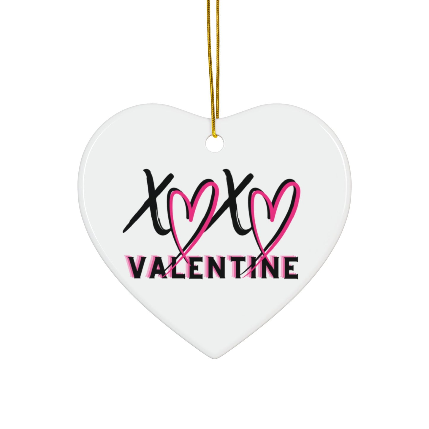 XOXO Valentine Ceramic Ornament | Flirty Heart Valentine Decor Keepsake by Subbin4Sanity