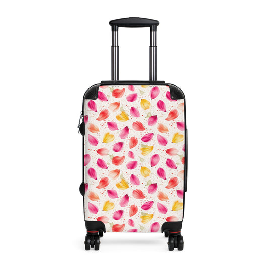 Watercolor Spring Petals Pattern – Splatter Bloom Collection – Carry-On Travel Luggage Suitecase