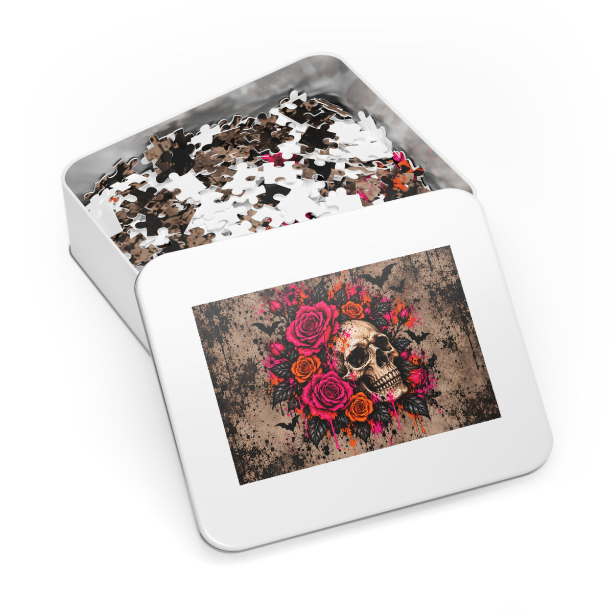 Deadly Blooms Halloween Jigsaw Puzzle | Gothic Floral Skull Puzzle by Subbin4Sanity