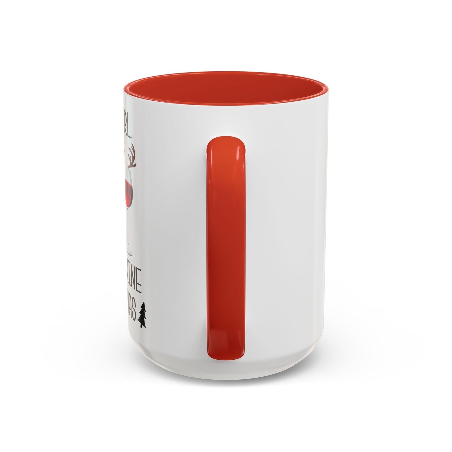 Christmas Coffee Mug, 11oz, "Just A Girl Who Loves Wine At Christmas"