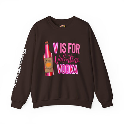 "V Is For Vodka" Valentine Sweatshirt — Cozy Valentine's Day Crewneck