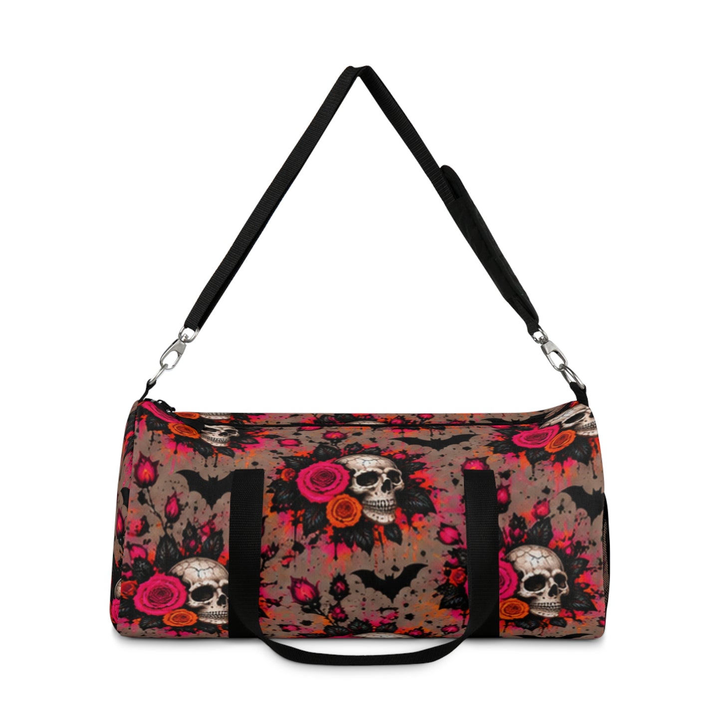 Deadly Blooms Duffel Bag | Skull & Rose Halloween Travel Bag by Subbin4Sanity
