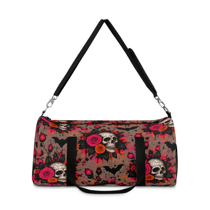 Deadly Blooms Duffel Bag | Skull & Rose Halloween Travel Bag by Subbin4Sanity