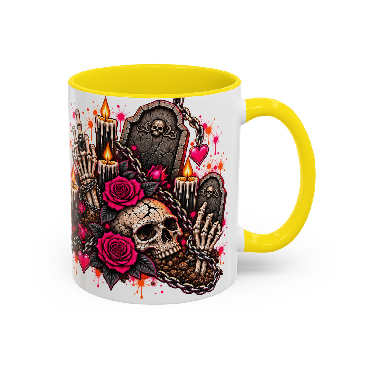 Dirt & Defiance Coffee Mug | Gothic Skull & Coffin Ceramic Mug by Subbin4Sanity