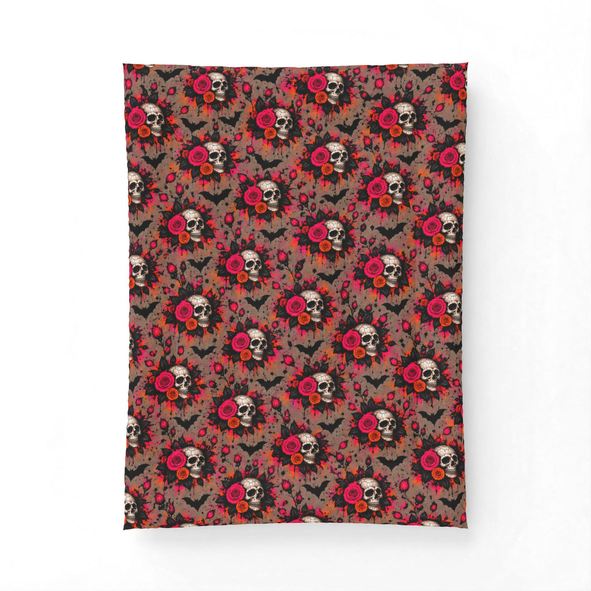Deadly Blooms Comforter | Gothic Floral Skull Halloween Bedding by Subbin4Sanity