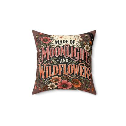 Made Of Moonlight And Wildflowers + Midnight Wildflowers Double-Sided Pillowcase & Insert | Boho Halloween Decor by Subbin4Sanity