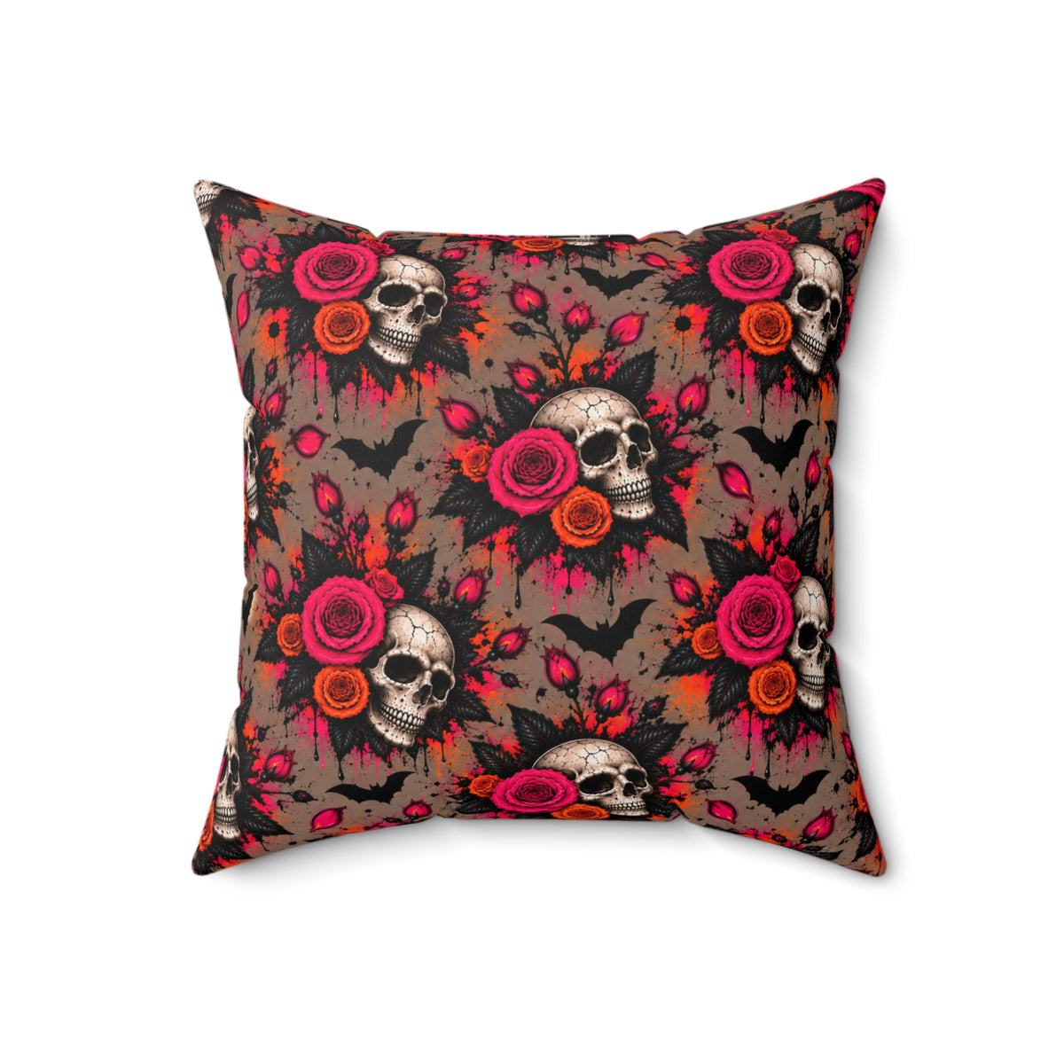 Emotionally Deceased + Deadly Blooms Double-Sided Pillowcase & Insert | Gothic Halloween Decor by Subbin4Sanity