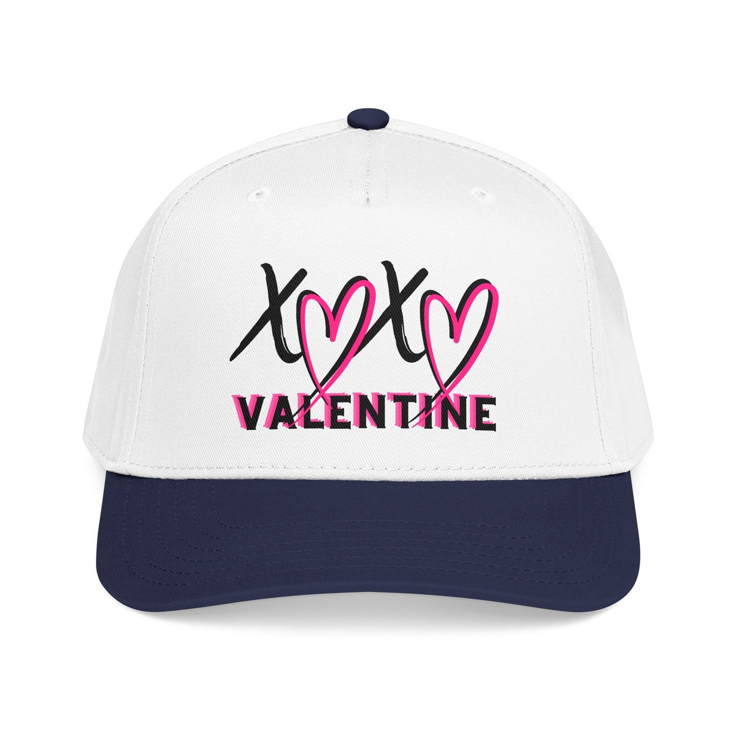 Valentine XOX Hearts Baseball Cap — Pink Heart DTF Valentine Hat