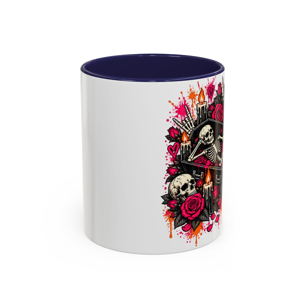 Dead & Unbothered Coffee Mug | Gothic Skeleton Ceramic Mug by Subbin4Sanity