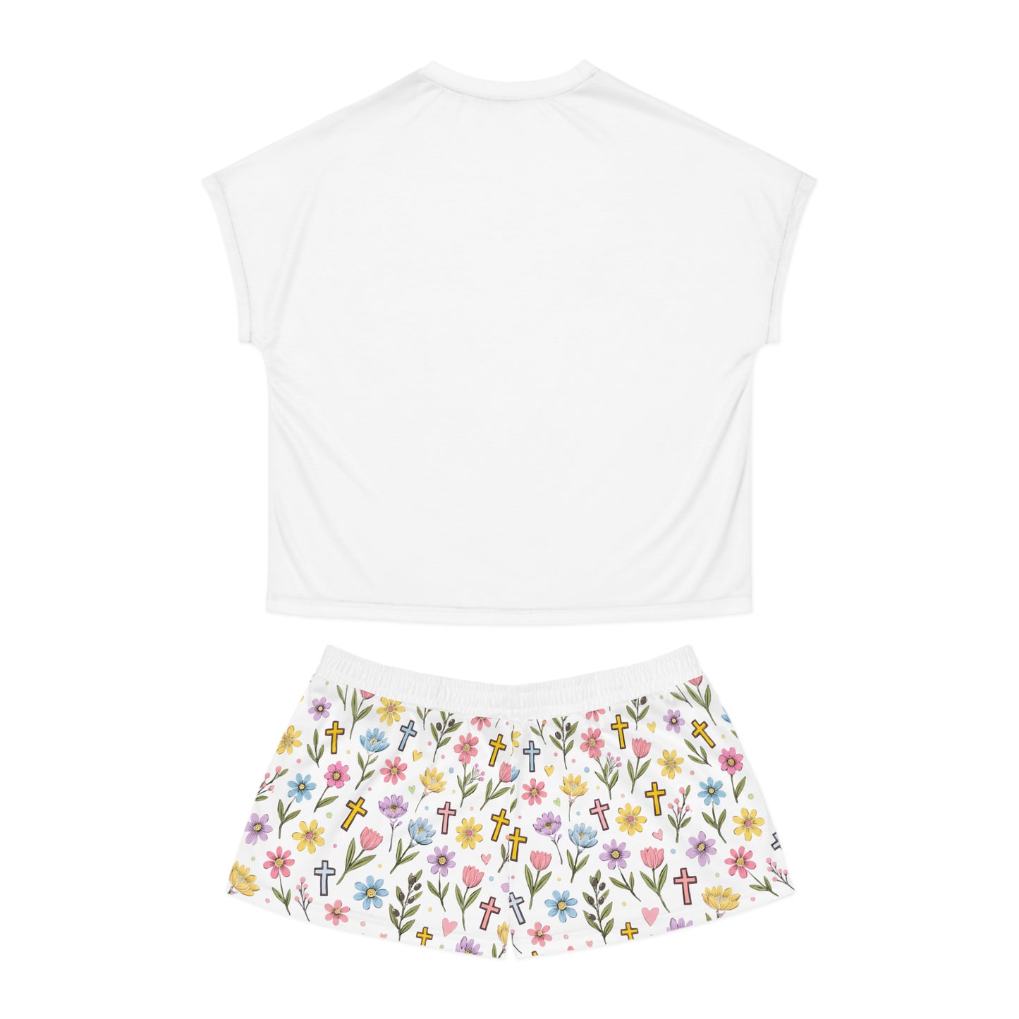 Proud Bible Thumper Multicolor Spring Easter Faith Women's Short Pajama Set