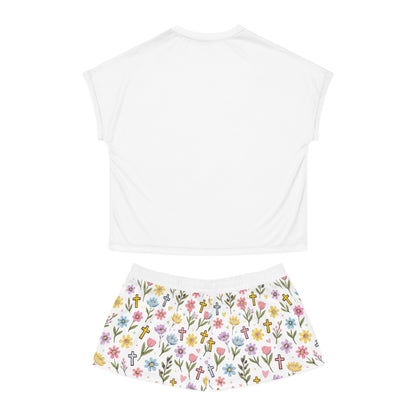 Proud Bible Thumper Multicolor Spring Easter Faith Women's Short Pajama Set