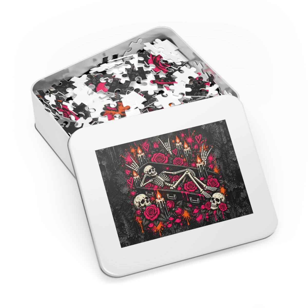 Dead & Unbothered Halloween Jigsaw Puzzle | Gothic Skeleton Statement Puzzle by Subbin4Sanity