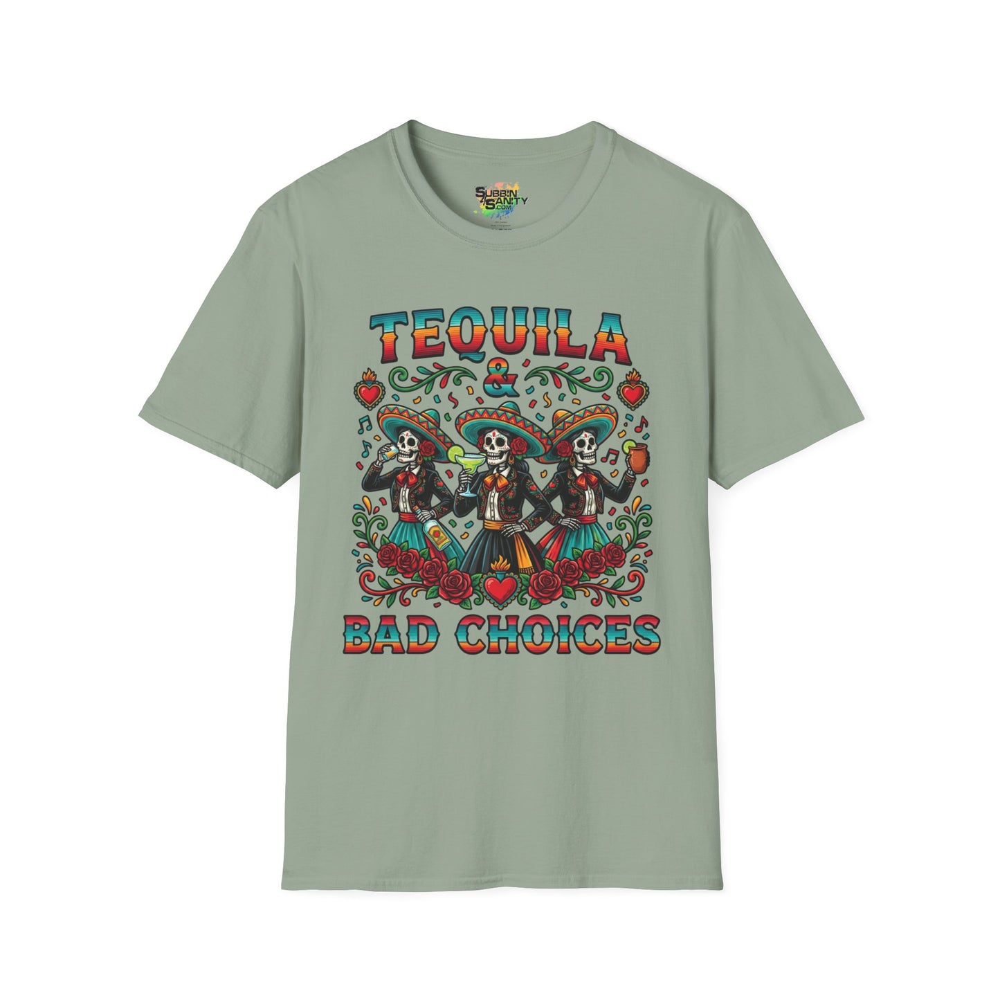 "Tequila & Bad Choices" | Unisex Softstyle T-Shirt