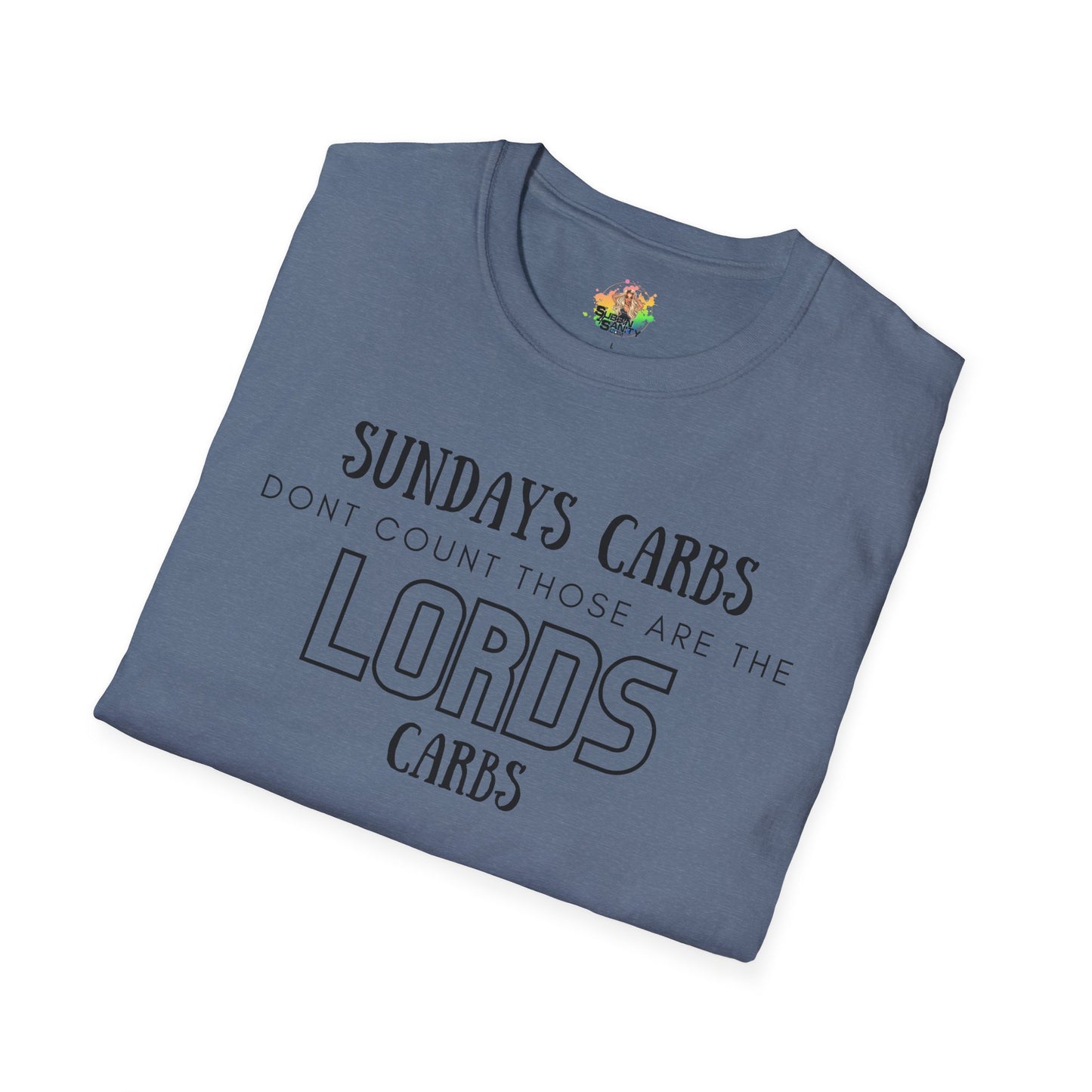 The Lord’s Carbs Graphic T-Shirt | Funny Food Lover Statement Tee by Subbin4Sanity