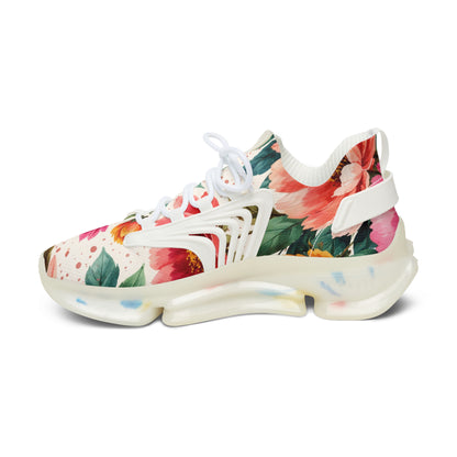 Electric Wildflower Garden Pattern – Splatter Bloom Collection — Lightweight Women's Breathable Athletic Mesh Sneakers