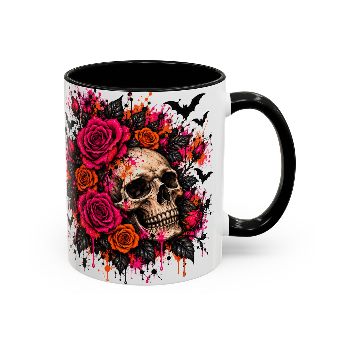 Deadly Blooms Coffee Mug | Gothic Floral Skull Ceramic Mug by Subbin4Sanity