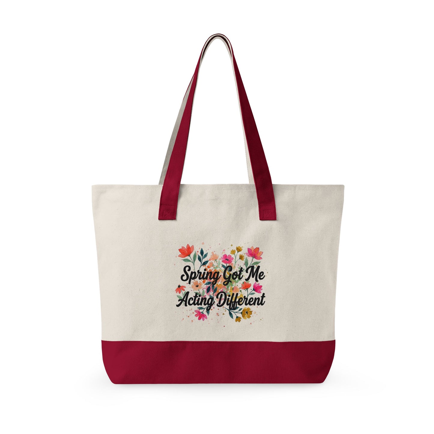 "Sprong Got Me Acting Different" — Zippered Tote Bag