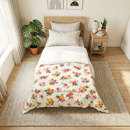 Wildflower Sprinkle Pattern – Splatter Bloom Collection – Comforter