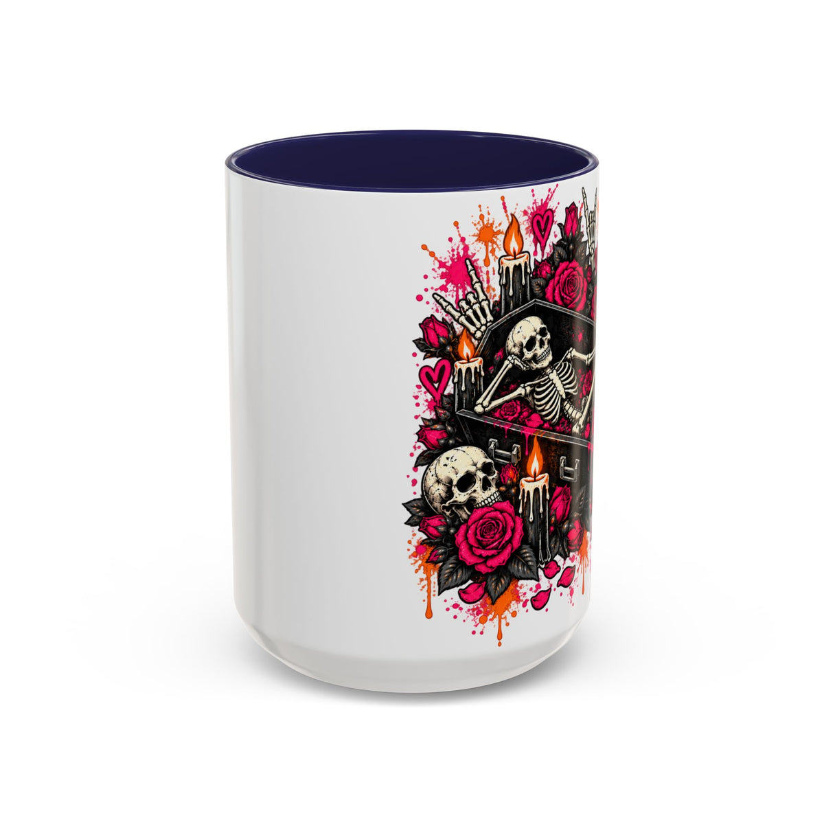 Dead & Unbothered Coffee Mug | Gothic Skeleton Ceramic Mug by Subbin4Sanity