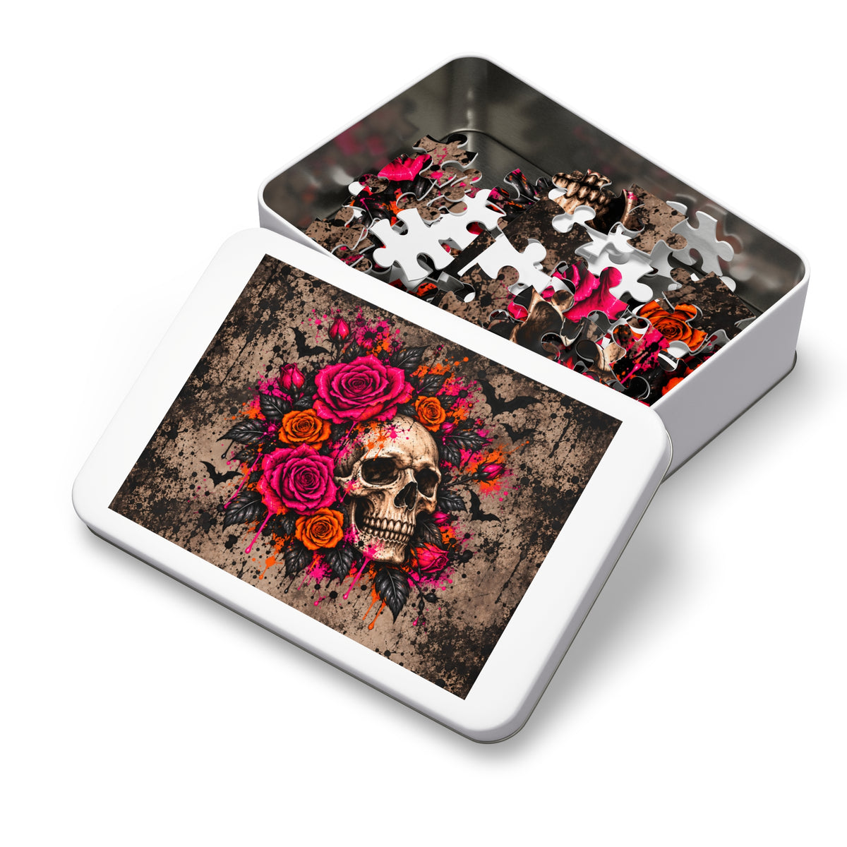 Deadly Blooms Halloween Jigsaw Puzzle | Gothic Floral Skull Puzzle by Subbin4Sanity