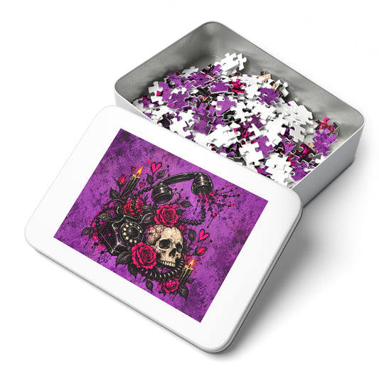 Karma’s Calling Halloween Jigsaw Puzzle | Gothic Skull Statement Puzzle by Subbin4Sanity