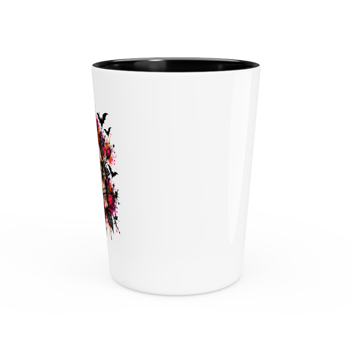 Deadly Blooms Shot Glass | Gothic Floral Skull Drinking Glass by Subbin4Sanity