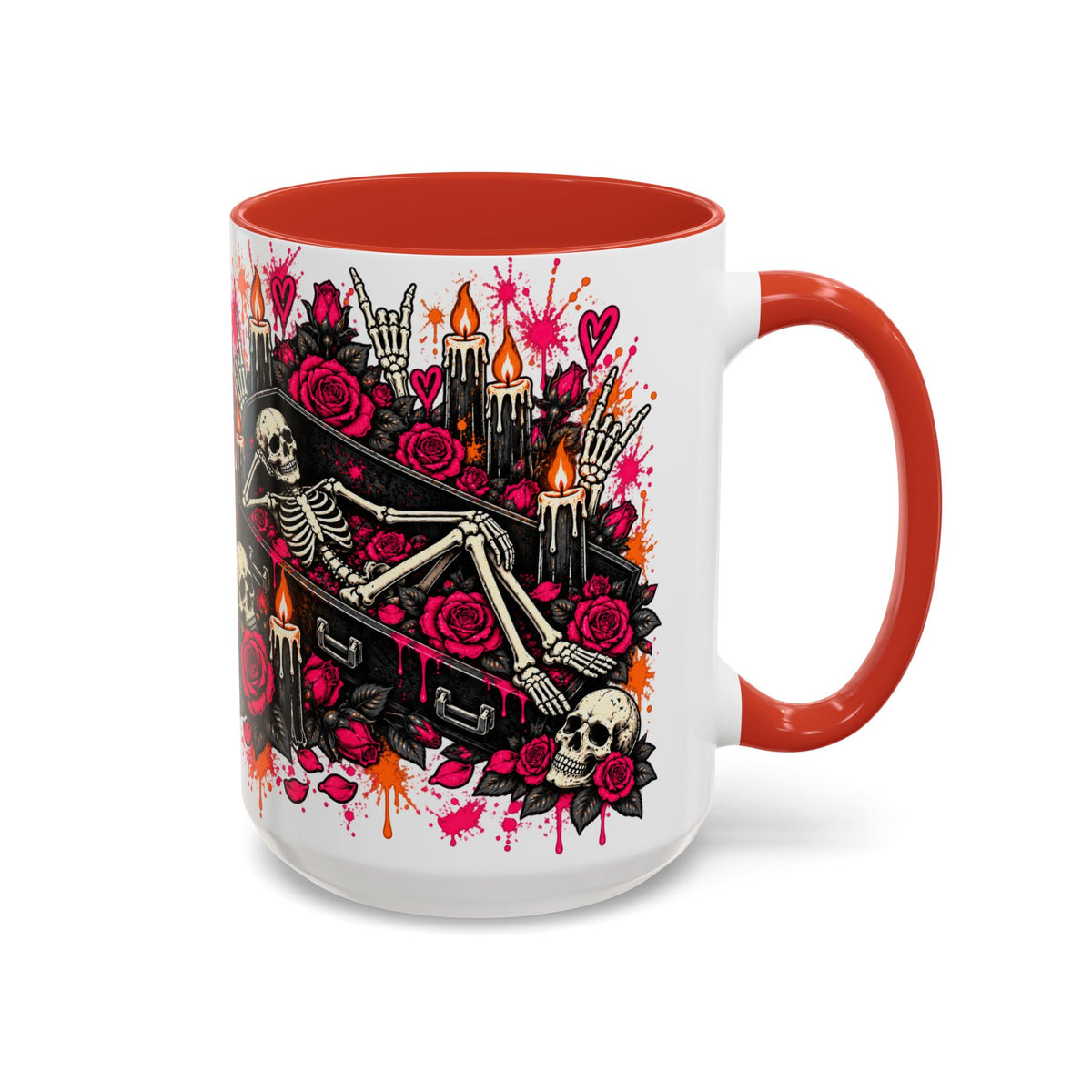 Dead & Unbothered Coffee Mug | Gothic Skeleton Ceramic Mug by Subbin4Sanity