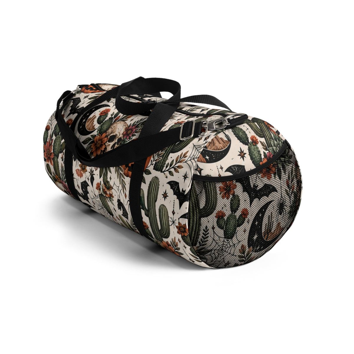 Desert Moonlight Duffel Bag | Boho Halloween Cactus Floral Travel Bag by Subbin4Sanity