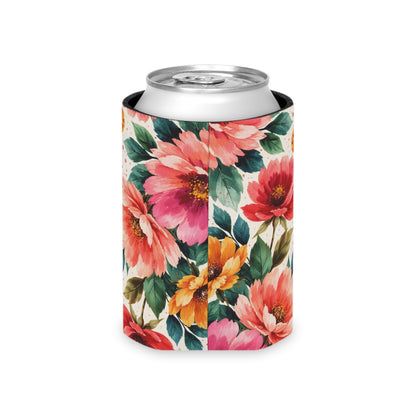 Electric Wildflower Garden Pattern – Splatter Bloom Collection — Lightweight Foam Grip Lined Koozie