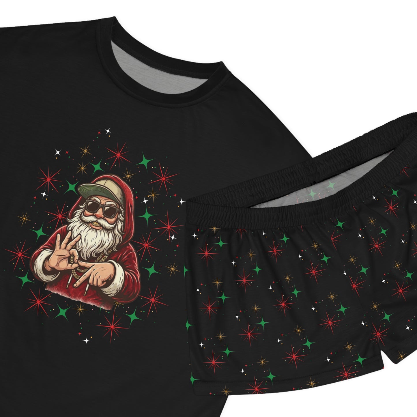 Santa Says 6/7 Pajama Set | Women’s Christmas Graphic Short Pajama Set by Subbin4Sanity