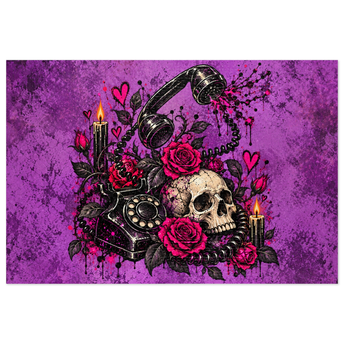 Karma’s Calling Halloween Jigsaw Puzzle | Gothic Skull Statement Puzzle by Subbin4Sanity