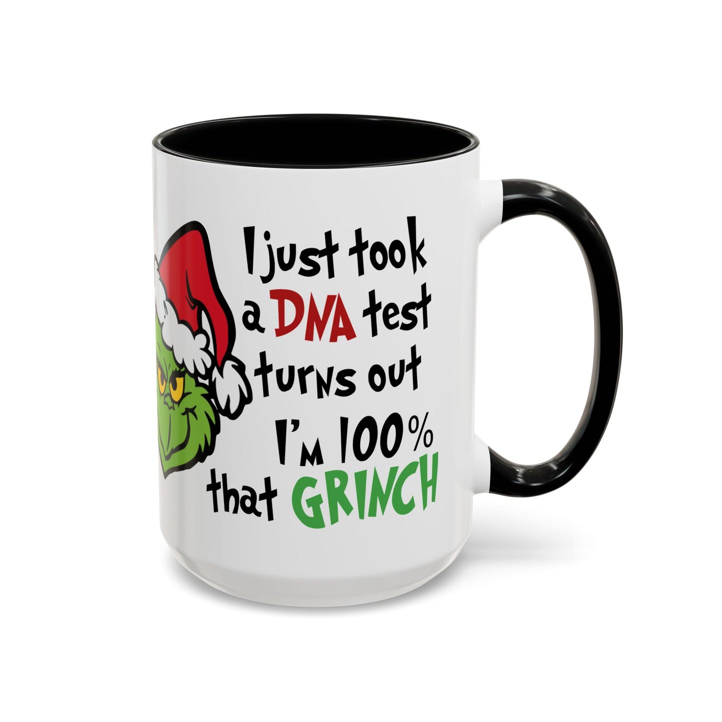 Christmas Coffee Mug, 11oz, "100% Grinch"