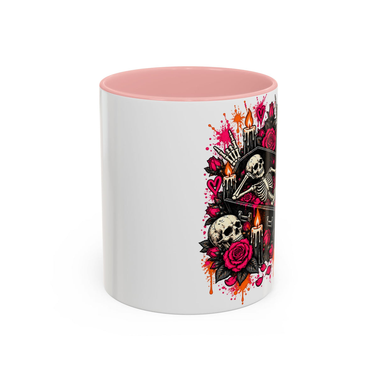 Dead & Unbothered Coffee Mug | Gothic Skeleton Ceramic Mug by Subbin4Sanity