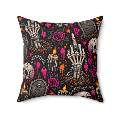 I Buried My Last Fuck Right Here Double-Sided Pillowcase & Insert | Gothic Halloween Decor by Subbin4Sanity