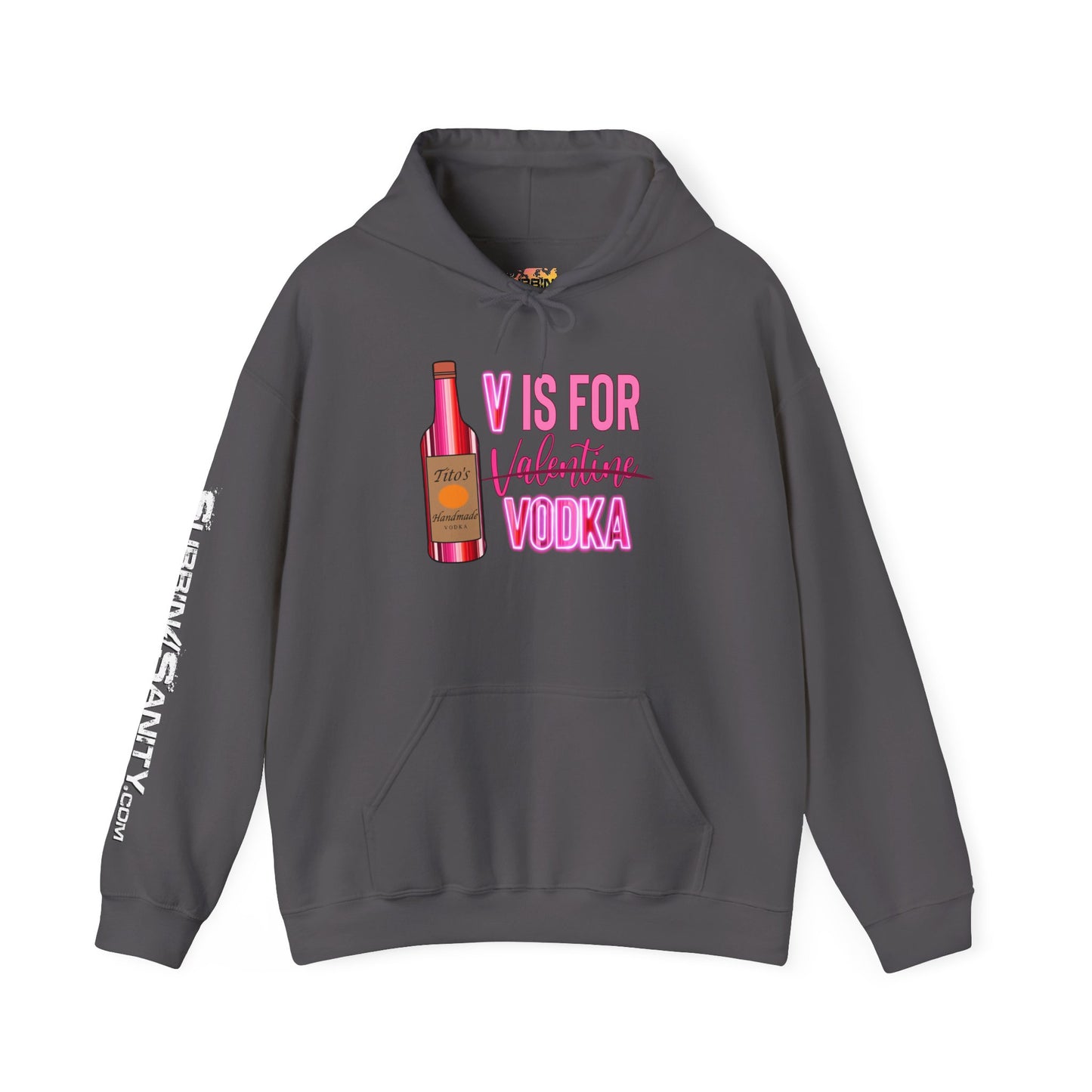 "V Is For Vodka" Valentines Hoodie – Cute Graphic Pullover | Unisex Cozy Valentine’s Day Hoodie